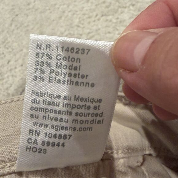 NWT AG The Caden Tailored Trouser Womens Pants Beige Khakis Size 28X 26 Measured - Picture 11 of 11